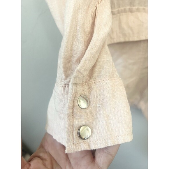 RACHEL ROY Size Small 100% linen Pink Hooded Jacket Lightweight Spring Top - Picture 7 of 7